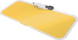 Leitz - Mesa de escritorio de cristal, color amarillo cálido, 52690019