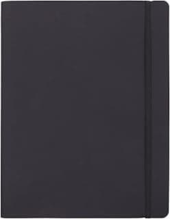 Amazon Basics Cuaderno a rayas de tapa blanda, tamaño XL, 25 x 20 cm, Negro