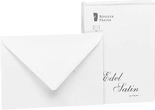 Rössler Papier 2031838001 - Noble Satinado - Paquete de sobres 20/C6 con forro de seda, blanco