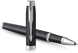 PARKER IM Bolígrafo roller | negro mate con detalles cromados | punta fina con tinta negra | caja para regalo