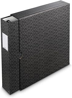 Archivador con mecanismo de 4 anillas, ancho. 70 mm, con estuche, negro/gris