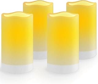 salipt Impermeable Velas Solares, Luz de con Velas sin llama con Energía Solar Parpadeante, Exterior para Navidad, Decoración del día de San Valentín, de Fiesta, Cumpleaños, Bodas, US 4 piezas