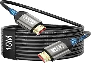 Nersligek 4K Cable HDMI 10 Metros, HDMI 2.0 Cable con ARC UHD HDR 3D de Alta Velocidad 18Gbps Ethernet, Cable HDMI para Barra de Sonido TV Blu-Ray Proyector Portátil TV PS4/PS5 Consola PC Monitor