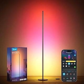 Govee Lámpara de Pie Moderna, RGBIC Lámpara LED Funciona con Alexa, Google Assistant y App, 16 Millones de Colores DIY y 61 Modos de Escena, Sincronización Musical para Dormitorio, Gaming Room