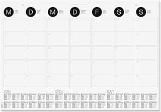 SIGEL HO550 Vade de papel de sobremesa / calendario de pared con calendario trianual actual y planificador vista mensual, 59.5 x 41 cm, 12 hojas