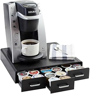 Amazon Basics Coffee Pod Storage Drawer for K-Cup Pods - 36 Pod Capacity, Negro 34.3 x 32.6 x 6.4 cm
