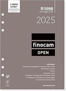 Finocam - Recambio Anual Open 2025 1 Día Página Enero 2025 - Diciembre 2025 (12 meses) Español