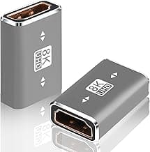 AXFEE 2 Piezas Adaptador HDMI Hembra a HDMI Hembra, HDMI Adaptador en Soporte 8K/4K@120Hz UHD, hdmi Hembra Hembra,Alargador hdmi para Laptops, Tablets, Camcorders, Monitors and TV