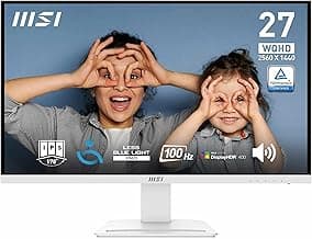 MSI Pro MP273QW E2 Monitor Profesional WQHD de 27", Panel IPS 2560 x 1440, 100 Hz, Pantalla Agradable a la Vista, Altavoces Integrados, inclinación Ajustable, HDMI 2.0b, DP (1.2a)
