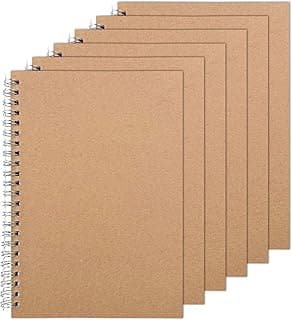 Labmilon Pack 6 Libreta, Cuaderno A5, Libretas Pequeña, Bloc de Notas, Cuadernos Bonitos Hojas Blancas, Notebook Anillas Cuadriculado, Block Caderno Tapa Dura, Diarios Blanco, para Escribir, Dibujo