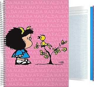 Grafoplás 16501949－Cuaderno Tapa Dura A4, Diseño Mafalda Pajarito, 140 hojas cuadriculadas