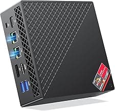 NiPoGi AM06Pro Mini PC Ryzen 7 5700U (hasta 4.3GHz, 8C/16T),16GB DDR4 512GB M.2 SSD Mini Ordenador WIN-11 Pro,WiFi 6/BT 5,Dual LAN,HDMI+DP+Type-C 4K@60Hz Triplo Display,Micro PC para Oficina/Hogar