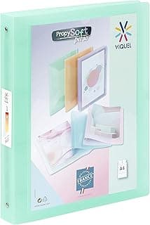 Viquel - Carpeta suave A4 MAXI personalizable con 4 anillas, respaldo de 4 cm, para documentos A4, color verde translúcido