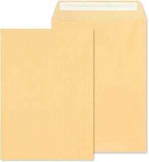 RAYLU PAPER - Pack de sobres kraft de papel grandes con cierre autoadhesivo para envío de documentos, sellado fácil y rápido, 90g/m² de grosor (C4, 10 unidades)