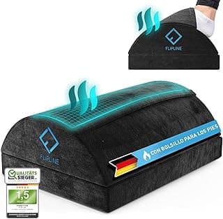 FLIPLINE Reposapiés de escritorio con bolsillo de fibra de flojel [ThermoFlow] Reposapiés de altura regulable para escritorio de oficina en casa, accesorios - reposapiés reposapiés reposapiés