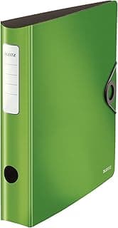 LEITZ 10481050 - Archivador de palanca polyfoam 180º lomo curvado cierre con goma Active Solid DIN A4 65 mm. color verde