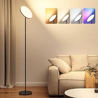 Lámpara de Pie RGB LED Regulable 36W Lampara de Pie Salon con 4 Temperatura de Color Control Remoto y Táctil y Temporizador de 1 Hora Moderna Lampara Pie LED para Salón Dormitorio Oficina Hotel