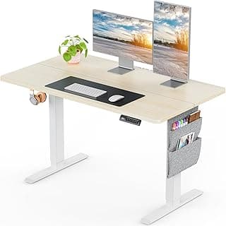 ErGear Escritorio de Altura Regulable 100 x 60 cm, soporta hasta 80 kg Altura Ajustable con Bolsa de Almacenamiento, Escritorio eléctrico con función de Memoria para Estaciones de Trabajo