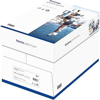 inapa Tecno Premium - Papel para impresora y fotocopiadora (80 g/m², A4, 2500 hojas, 5 x 500), color blanco