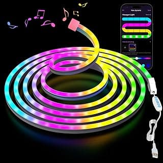 Luces LED Neon 3m - Tira de LED Neón RGB Flexible, Silicona DIY con Control por App, Neón Strip Luz Decorativa para Dormitorio, Bar, Sala de Juegos, Navidad y Fiestas (3 Metros)