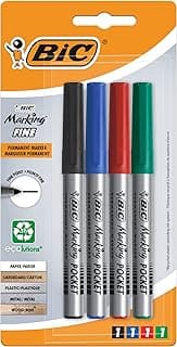 BIC Marking Fine ECOlutions marcadores permanentes punta fina - colores Surtidos, Blíster de 4 unidades