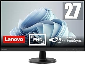 Lenovo D27-45 - Monitor 27" FullHD (VA, 75Hz, 4ms, HDMI, VGA, Cable HDMI, FreeSync) Ajuste de inclinación - Negro
