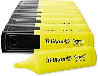 Pelikan - Subrayadores Fluorescentes - Signal - 10 Unidades - Color Amarillo - Material Oficina y Papeleria