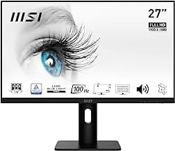 MSI PRO MP273AP Monitor de Oficina 27” Full HD - Panel IPS 1920 x1080, 100 Hz,Confort Ocular, Montaje VESA, Altavoces Integrados, Soporte Display Kit, Regulable 4 Direcciones