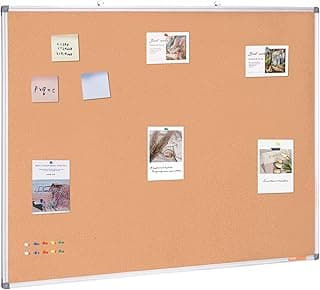 VEVOR Tablero de Corcho Grande 120 x 90 cm Tablón de Anuncios Montado en la Pared con Tablón de Anuncios Marco de Aluminio Tablero de Corcho Perfecto para Escuela, Hogar, Oficina