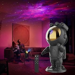 Proyector Estrellas Astronauta, Galaxy Proyector Starry Night Light, con Temporizador, Mando a Distancia y 360° Rotación Lampara Proyector Galaxia Techo de Dormitorio, Regalos Para Niños y Adultos