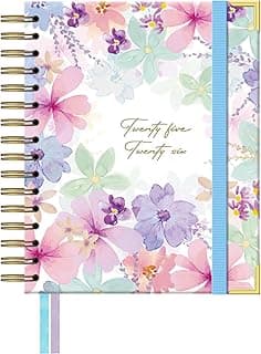 Takenote Agenda 2025 2026 - Tamaño A5 (16,5x20,5 cm), Semana Vista, Formato Académico Septiembre a Agosto, Espiral Doble Wire’o, Bilingüe: Español e Inglés - Violet
