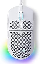 Dierya × TMKB M1SE Ratón Gaming Blanco,12800 dpi Gaming Mouse, 6 Botones programables Raton Blanco, RGB Personalizable Ratón Gaming con Cable, Mouse ergonómico con Cable PC Ordenador