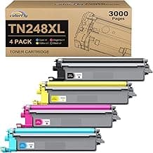 TN248XL TN248 XL Cartuchos de Tóner TN248VAL Pack 9900 Paginas Compatible para Brother TN-248 TN-248XL Tóner tn248cmyk para Brother MFC-L3760CDW HL-L3240CW DCP-L3520CDW DCP-L3560CDW MFC-L3740CDW