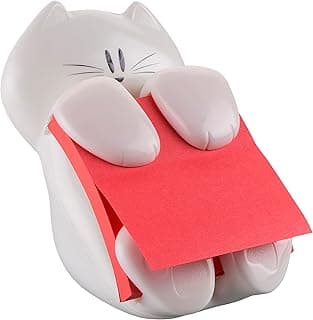 Post-it Dispensador de Notas Z, Diseño Gato, Paquete de 1 Bloc de Notas de 90 Hojas, 76 mm x 76 mm, Color Rosa - Para Dispensar con una Mano en el Escritorio