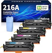Halloya 216A Cartuchos de Tóner Compatible con HP 216A W2410A W2411A W2412A W2413A para Color Laserjet Pro MFP M183fw M182n M182nw M155a M155nw (4 Pack, con Chip)