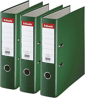 Esselte 624293 - Archivador con Anillas, Capacidad 550 Hojas, 3 Unidades, Verde, 75 mm