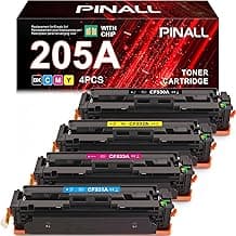 PINALL 205A Tóner Compatible para HP 205A CF530A CF531A CF532A CF533A para HP Color Laserjet Pro MFP M181fw M180n M180nw M154a M154nw (Negro Cian Amarillo Magenta, Paquete de 4)