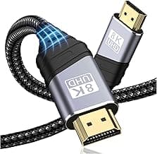 TEFLOTY Cable HDMI 2.1, Cable HDMI 8K de Alta Velocidad Ultra HD 48Gbps 8K@60Hz 4K@120Hz 7680P eARC HDCP 2.2&2.3 DTS:X Compatible con HDTV, PS5/4/3, Xbox Series X/S, Monitor Mehr (1M)