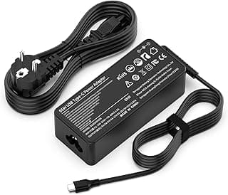 Cargador Portátil USB C 65W para Lenovo ThinkPad X1 T480 T480s T580 T580s T490s E14 E15 E580 300e 100e C340 Yoga 730 910 C720 C730 C910 C940 13ikb C740 X1, Cargador Ordenador Tipo-C Adaptador