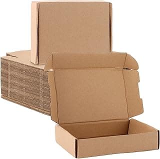 MUXHEL 50 cajas de cartón para envío, pequeñas, 14 x 9 x 3 cm, cartón ondulado, para envío, embalaje, artesanía, regalos