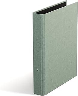 Bigso Box of Sweden RINGO - Carpeta de anillas con 2 anillas - Carpeta estrecha de tablero de fibra y papel con aspecto de lino - Carpeta de anillas para documentos, fundas transparentes o separadores