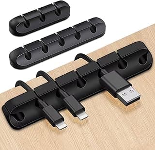 LAC FUTURE Organizador Cables Escritorio - 3pcs Organizador de Cabos - Sujeta Cables Adhesivo USB, PC, Cargadores