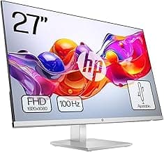 HP 527sh- Monitor de 27" FHD (1920x1080, IPS, 100 Hz, 5ms, 99% sRGB, 300 Nits, contraste 1500:1, Altura Ajustable) Negro con Soporte Plateado