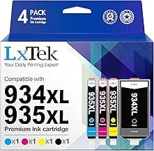 LxTek 934XL 935XL Multipack Compatible para HP 934 935 934 y 935 XL para HP Officejet Pro 6230 para HP Officejet 6820 para HP officejet Pro 6830 Tinta 934xl (Pack de 4)