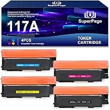 Superpage Compatible con HP 117A Cartucho de Tóner para HP 178nw 179fnw 178nwg 179fwg 150a 150nw W2070A W2071A W2072A W2073A (Negro/Cian/Magenta/Amarillo)