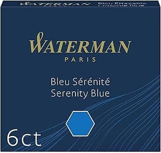 Waterman cartuchos de tinta para plumas estilográficas | 'International' cortos | azul serenidad | paquete de 6