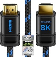 deleyCON 2m Cable HDMI 2.1b 8K (48G, ULTRA Highspeed) Certificado, 8K@60Hz 4K@120Hz 2K@144Hz/165Hz EARC HDCP 2.3/2.2 - para DTS:X HDR Dinámico Dolby Atmos TV PS5 Xbox Barra de Sonido Monitor