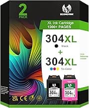 Economink 304XL Cartucho de Tinta, 304 XL Negro y Tricolor Remanufacturado para Cartucho HP 304, para DeskJet 3760 2630 2632 3762 3750 2622 3730 3735 2620 2633, Envy 5020 5032 Impresoras, Pack de 2
