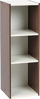 Iris Ohyama Estantería Espacio Ahorrador de 3 Niveles Ancho, Marrón Ajustable, Multiuso, Modular, para Sala, Oficina, Habitación, Organizadora, Librería, Montaje Fácil, UB-9030