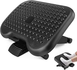 QOUBNIC Reposapies de Oficina, Reposapies Grado de Inclinación -30 para +30, Reposa pies Ajustable en 3 Alturas, Reposapiés Ergonómico para Oficina, Hogar, Viajes